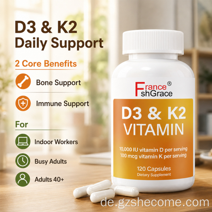 Shecome Vitamina D3 K2 120 KapselnFördern Sie die Verdauung